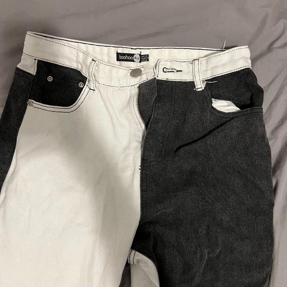 Boohoo black and white jeans